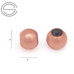 STO-02RG Ball spacer stopper with silicon 8mm silver 925 ROSE GOLD