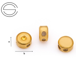 STO-04Z Spacer stopper with silicon 4 holes silver 925 GOLD PLATED