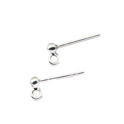 STW-3 Ball earring 3mm with loop SILVER 925/GRAM