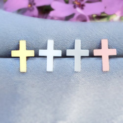 SZT-357 Silver cross stud earring 10mm 925 silver