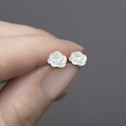 SZT-704 Silver earrings JONQUIL FLOWER - SILVER 925