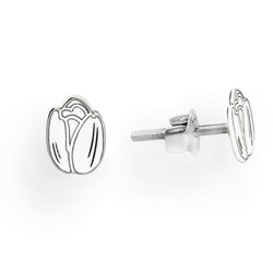 SZT-708 Silver earrings TULIP FLOWER - SILVER 925