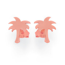 SZTrg-356 Silver earrings palm tree - silver 925 rose gold