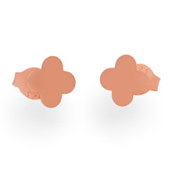 SZTrg-483B Silver earrings clover - silver 925 rose gold