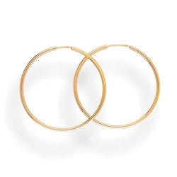 Silver hoop earrings 4,5 cm - silver 925 gold plated