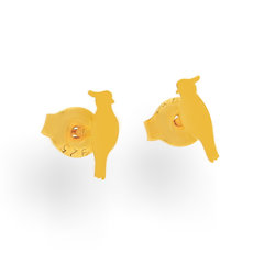 Silver parrot stud earring silver 925 gold plated