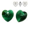 6228 MM 10 Swarovski Heart EMERALD