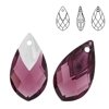 6565 MM 18 Swarovski Met Cap Pear AMETHYST LTCH