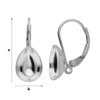 BA-88/10 Leverbacks for 4320 Pear 10mm - Earring Hooks - Sterling Silver 925