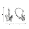 BAP-62 Leverbacks for 2854 Butterfly 8mm - Earring Hooks - Sterling Silver 925 Rhodium Plated