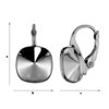 BAP-85/10 Leverbacks for 4470 Square 10mm - Earring Hooks - Sterling Silver 925 Rhodium Plated