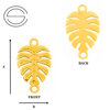 CLZ-303 MONSTERA LEAF Pendant sterling silver GOLD PLATED