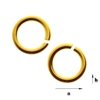 KZ-0,6x2,0 Open jump rings, silver 925 GOLD PLATED