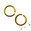 KZ-0,9x2,1 Open jump rings, silver 925 GOLD PLATED