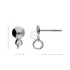 SKS-5 STUD EARRING 5MM PLATE WITH LOOP SILVER 925/gram