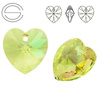 6228 MM 14 Swarovski Heart LUMINOUS GREEN LUMG