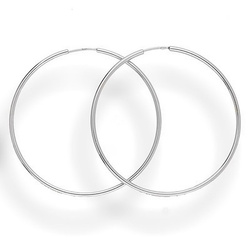 Silver hoop earrings 6 cm - silver 925