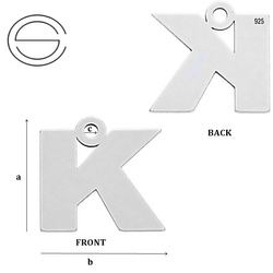 CL-213K Zawieszka Alfabet Literka K Srebro pr. 925