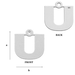 CL-213U Zawieszka Alfabet Literka U Srebro pr. 925
