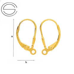 BAZ-200 Leverbacks - Earring Hooks - Sterling Silver 925 Gold Plated