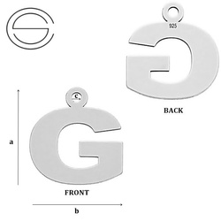 CL-213G "G" Pendant 12,6 x 11,6 mm Sterling Silver 925