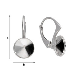 BAP-74/8 Leverbacks for 1122 Rvoili 8mm (ss 39) - Earring Hooks - Sterling Silver 925 Rhodium Plated