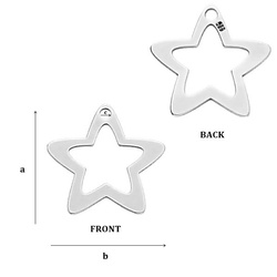 CL-332A STAR Pendant 9,4 x 9,8 mm Sterling Silver 925