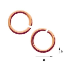 KRG-0,8x2,1 Open jump rings, silver 925 ROSE GOLD PLATED