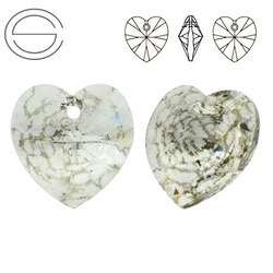 6228 MM 14 Swarovski Heart SILVER PATINA SILPA