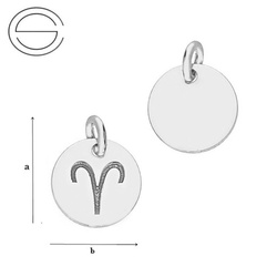 CL-583 ARIES Zodiac Pendant 9,0 mm Sterling Silver 925