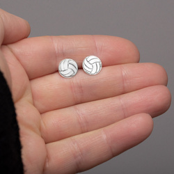 SZT-715 Silver stud earrings VOLLEYBALL - SILVER 925