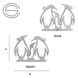 CL-464 PENGUIN Pendant 25,0 mm Sterling Silver 925