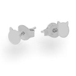 Silver cat 8mm earrings - silver 925