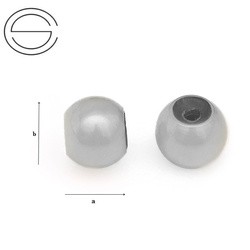 STO-02P Ball spacer stopper with silicon 8mm silver 925 RHODIUM