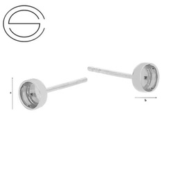 GMB-4 Stud Earrings - Base for pasting Sterling Silver 925