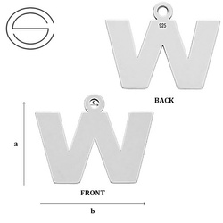 CL-213W Zawieszka Alfabet Literka W Srebro pr. 925