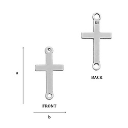 CL-355 CROSS Pendant 10,2 x 5,0 mm Sterling Silver 925