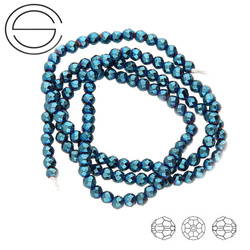 KN-RF-3,0 HEM BPL Natural stone - round faceted - PLATED HEMATITE