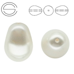 5821 MM 11 Swarovski Pear WHITE PEARL