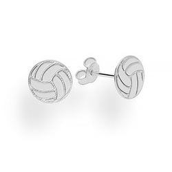 SZTP-715 Silver stud earrings VOLLEYBALL - Sterling Silver 925 Rhodium Plated