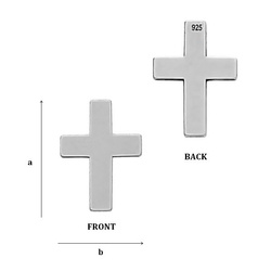 CL-357 CROSS Plate 10,0 x 7,0 mm Sterling Silver 925