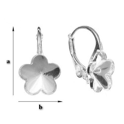 BA-57 Leverbacks for 4744 Flower 10mm - Earring Hooks - Sterling Silver 925 / gram