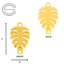 CLZ-303 MONSTERA LEAF Pendant sterling silver GOLD PLATED