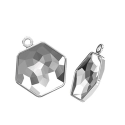 4683/J MM 12 Swarovski Fantasy Hexagon - setting - Rhodium