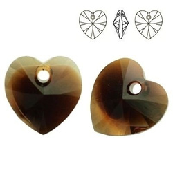 6228 MM 18 Swarovski Heart TOPAZ BLEND