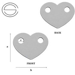 CL-229 Zawieszka SERCE 11,8 x 14,8 mm Srebro p.925