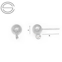 STW-6 Ball earring 6mm with loop SILVER 925