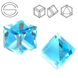 4841 MM 8 Swarovski Cube AQUAMARINE CAL VZ