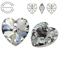 6228 MM 14 Swarovski Heart COMET ARGENT LIGHT CAL