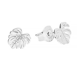 SZT-750 Silver earrings MONSTERA LEAF - Sterling Silver 925